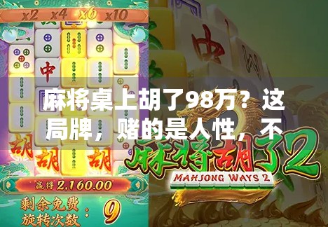 麻将桌上胡了98万？这局牌，赌的是人性，不是技术！
