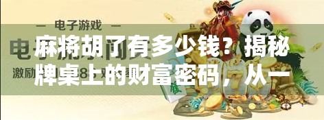 麻将胡了有多少钱?揭秘牌桌上的财富密码,从一局游戏到人生赢家的底层逻辑