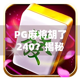 PG麻将胡了240？揭秘胡牌背后的流量密码与用户心理博弈！